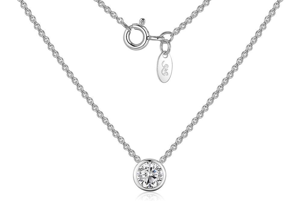 Silberkettenstore Silberkette Schmuckset Erbskette 1,3mm mit fliegendem Stein, weiß - 925 Silber Silberkettenstore Silberkette Schmuckset Erbskette 1,3mm mit fliegendem Stein, weiß - 925 Silber von Silberkettenstore