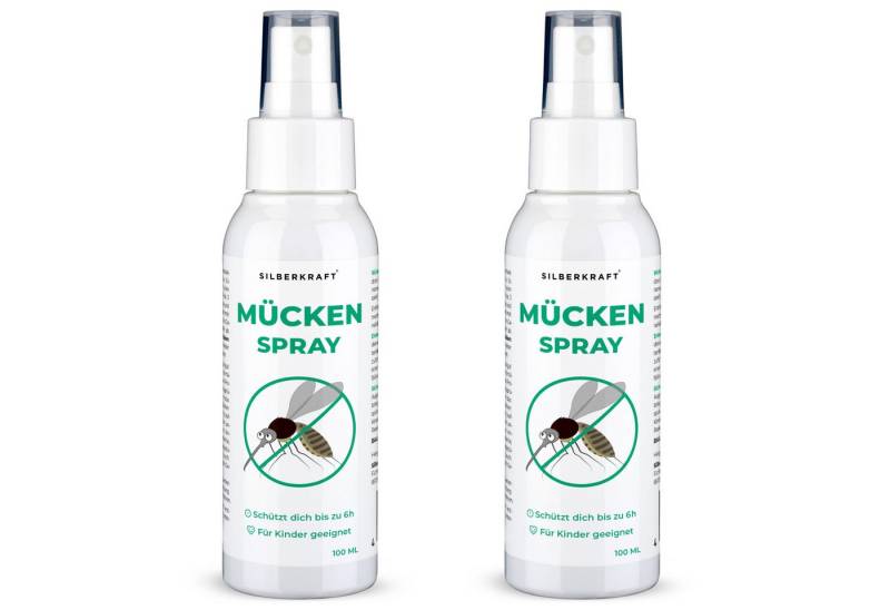 Silberkraft Insektenschutz-Spray Silberkraft Mückenspray, für Babys ab 6 Monaten, Kinder & Erwachsene, 2-tlg., DEET-frei, schützt vor Mücken & Zecken Langzeitschutz bis zu 6 Stunden von Silberkraft