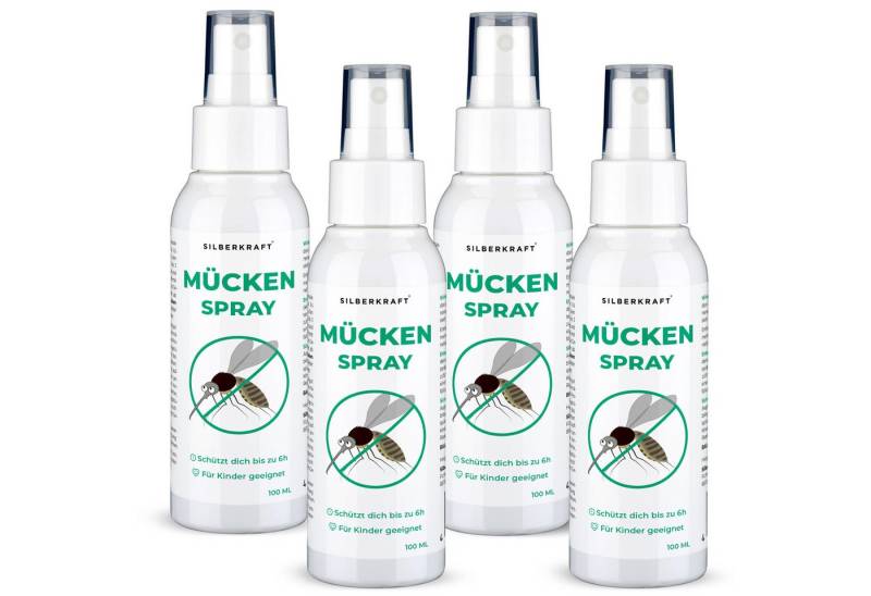 Silberkraft Insektenschutz-Spray Silberkraft Mückenspray, für Babys ab 6 Monaten, Kinder & Erwachsene, 4-tlg., DEET-frei, schützt vor Mücken & Zecken Langzeitschutz bis zu 6 Stunden von Silberkraft