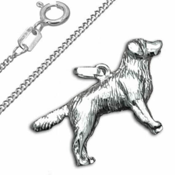 Anhänger Hund Golden Retriever Mit Kette , 925Er Sterling Silber, Made in Germany von Silberpoint