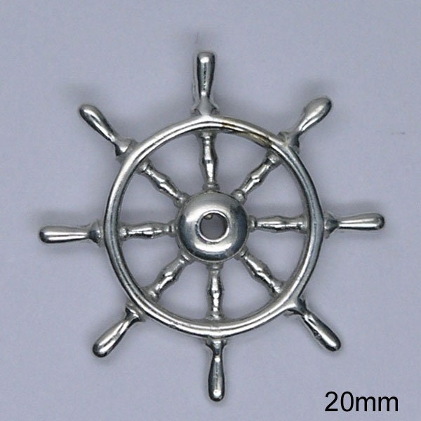 Anhänger Steuerruder Mit Panzerkette, 925Er Sterling Silber, Juwelier Qualität von Silberpoint