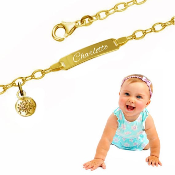 Baby Armband Mit Lebensbaum Anhänger-925Er Sterling Silber - Persönliche Gravur von Silberpoint