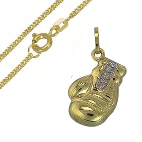Boxhandschuhe Anhänger Gold 333(8 Karat, Silber Vergoldete Kette-Deutsche Herstellung Boxhandschuhe Anhänger Gold 333(8 Karat, Silber Vergoldete Kette-Deutsche Herstellung von Silberpoint