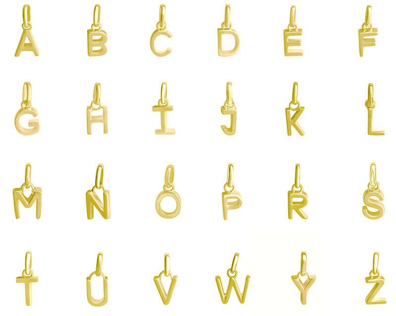 Buchstaben Anhänger, 3mm Stark, 925Er Sterling Silber, Vergoldet, Deutsche Herstellung Buchstaben Anhänger, 3mm Stark, 925Er Sterling Silber, Vergoldet, Deutsche Herstellung von Silberpoint