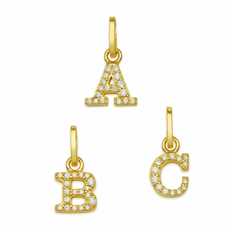 Buchstaben Anhänger Mit Zirkonia Steinen, Echtgold, Gold333(8Karat, Deutsche Herstellung Buchstaben Anhänger Mit Zirkonia Steinen, Echtgold, Gold333(8Karat, Deutsche Herstellung von Silberpoint