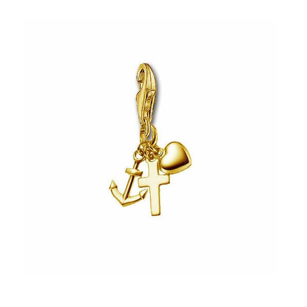 Charm Anhänger Glaube, Liebe, Hoffnung-Silber925 - Oberfläche Gelbgold Vergoldet von Silberpoint