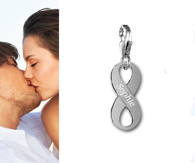 Charm Anhänger Infinity Mit Gravur -Silber925-Neu von Silberpoint