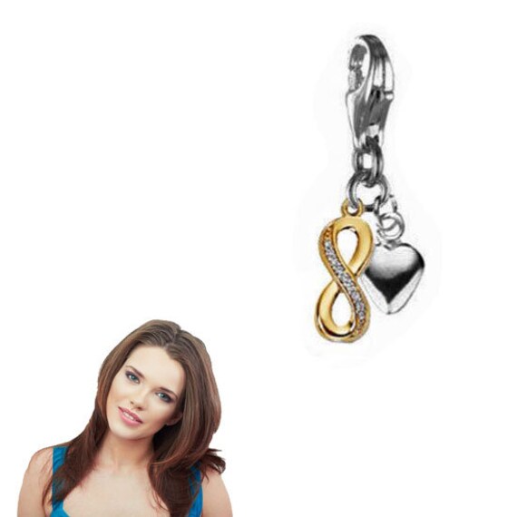 Charm Anhänger Infinity Mit Herz, 925Er Sterling Silber-Neu von Silberpoint
