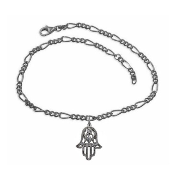 Fußkette Mit Fatima Hand - 925Er Sterling Silber-Neu von Silberpoint