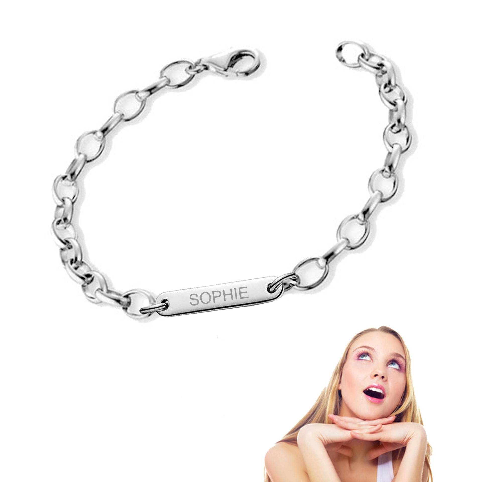 Gravierbares Damen Armband, 5mm Breit, 925Er Sterling Silber, Persönliche Gravur von Silberpoint