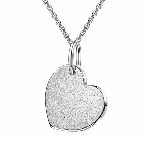 Herz Collier Mit Diamant Glitzer , 925Er Sterling Silber, Made in Germany von Silberpoint