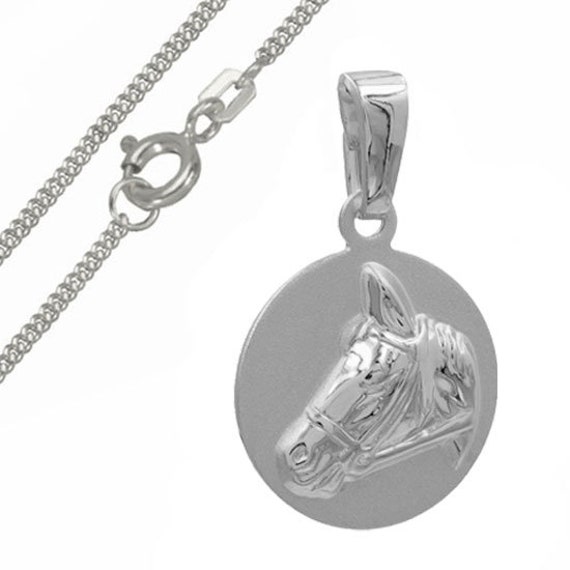 Kinder Anhänger Pferd Mit Kette-925Er Sterling Silber-Made in Germany-2 von Silberpoint