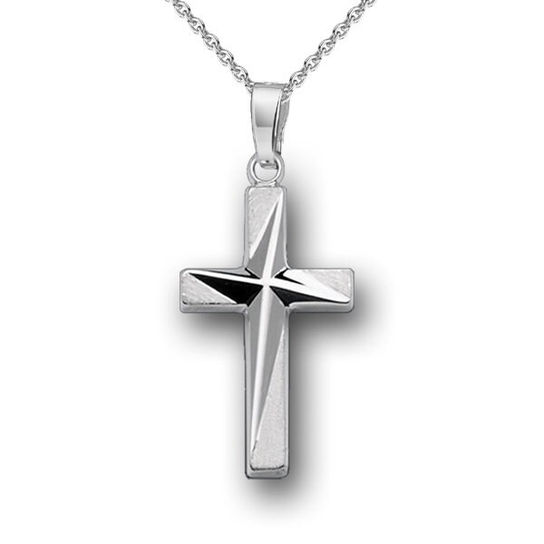 Kreuz Anhänger Mit Kette, 925Er Sterling Silber, Made in Germany, Persönliche Gravur von Silberpoint