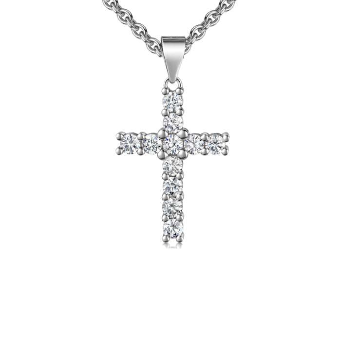 Kreuz Collie Mit Zirkonia Steinen, 925Er Sterling Silber von Silberpoint