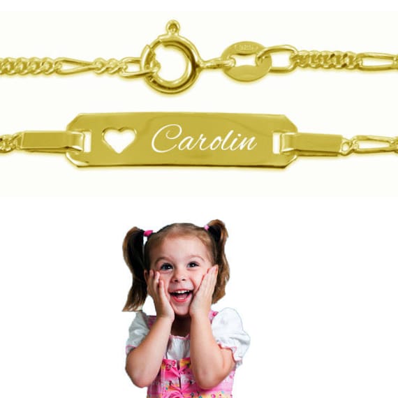 Mädchen Armband Mit Ausgestanztem Herz, Silber925, Inkl. Pers. Gravur - Made in Germany von Silberpoint