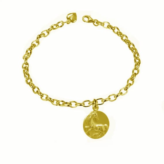 Mädchen Armband Mit Pferd Einhänger-3mm Breit-Silber925-Persönliche Gravur von Silberpoint