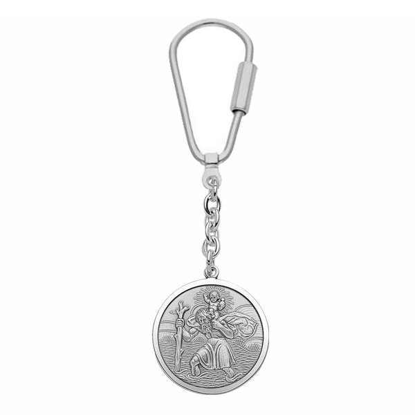 Schlüsselanhänger Heiliger Christophorus Mit Jesus Kind - 925Er Sterling Silber, Inkl. Gravur - Neu von Silberpoint