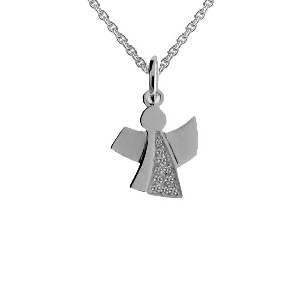 Schutzengel Anhänger Mit Kette, Moderner Design, 925Er Sterling Silber von Silberpoint