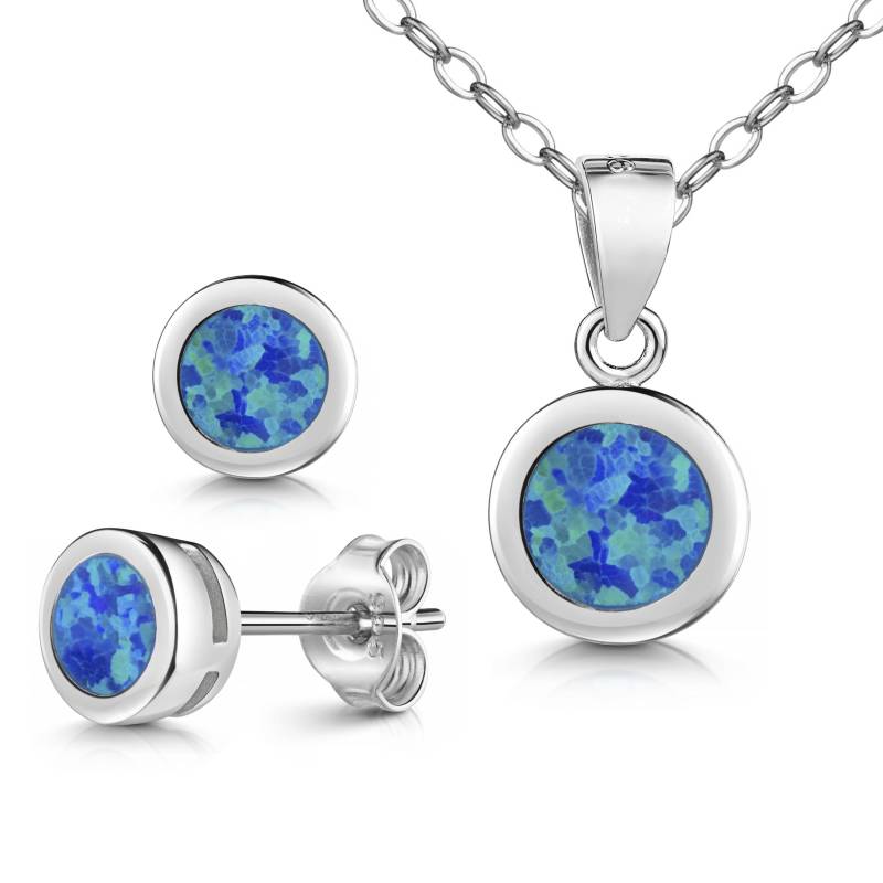Set Opal Und Mit Kette, 925Er Sterling Silber, Deutsche Herstellung Set Opal Und Mit Kette, 925Er Sterling Silber, Deutsche Herstellung von Silberpoint
