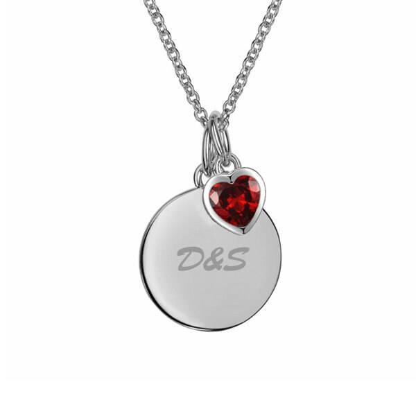 Valentinstag Kette Mit Herz Anhänger, 925Er Sterling Silber, Persönliche Gravur von Silberpoint