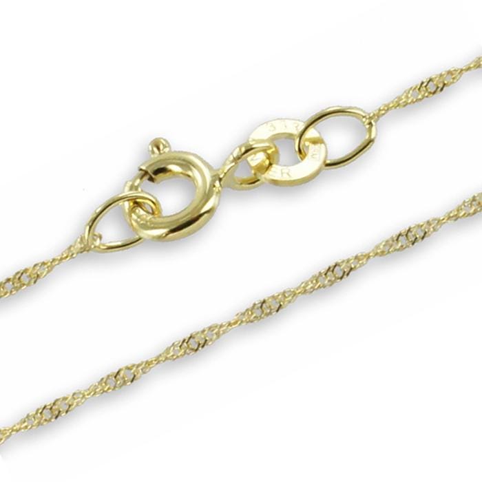 Zarte Singapur Kette, 40/38cm Lang, Echt Gold585(14 Karat, Ca. 1, 1mm Breit, Made in Germany Zarte Singapur Kette, 40/38cm Lang, Echt Gold585(14 Karat, Ca. 1, 1mm Breit, Made in Germany von Silberpoint