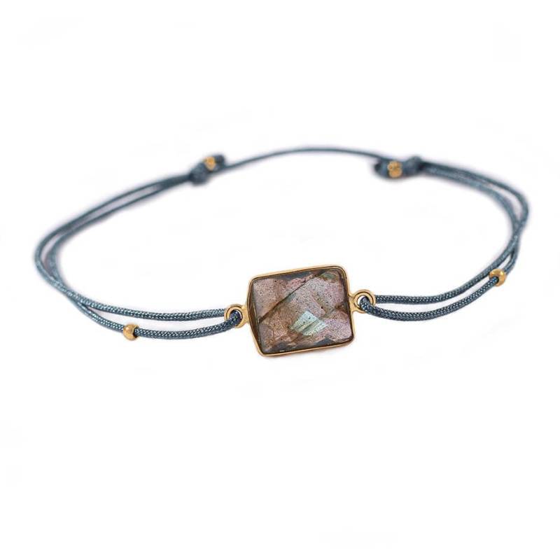 Labradorite Edelstein Armband 925 Sterling Silber 18 Karat Vergoldet | Yoga Geschenk , Damen Schmuck Für Die Beste Freundin von SilberregenJewellery