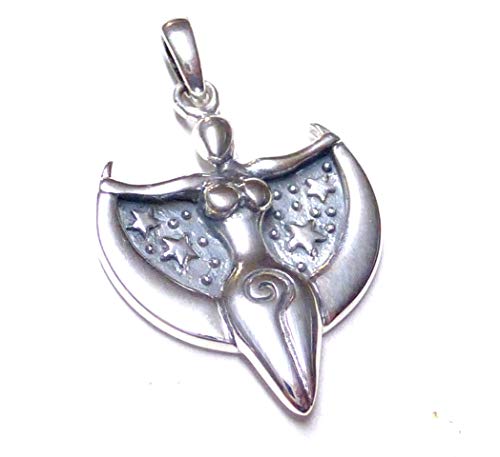 Anhänger Silber, Kettenanhänger Motiv Mondgöttin, aus 925 Sterling Silber gearbeitet, Geschenk für Frauen, Glücksbringer, Schutzsymbol, Freundschaft von Silberschmuck - BG