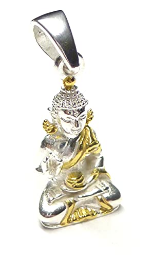 Silberschmuck - BG Anhänger Buddha, Kettenanhänger, Sterlingsilber vergoldet, Schutzsymbol, Glücksbringer, Unisex von Silberschmuck - BG