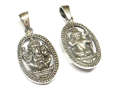 Anhänger Silber, Motivanhänger Ganesha, Sterlingsilber, Schmuck Unisex, Glücksbringer Schutzsymbol von Silberschmuck - BG