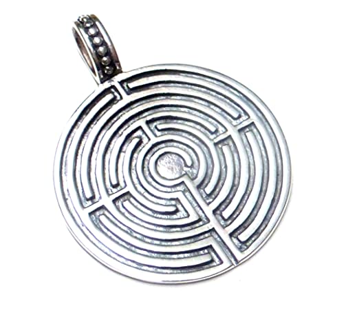 Anhänger Silber, Motivanhänger " Labyrint des Lebens " Schutzsymbol, aus Sterlingsilber gearbeitet, Schmuck Unisex von Silberschmuck - BG