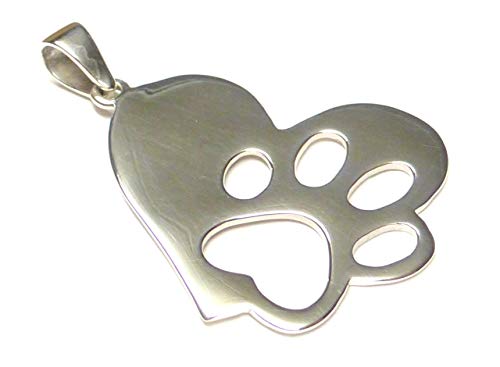 Anhänger Silber Herz Pfote, Motivanhänger pet loves heart, Sterlingsilber, Schmuck für Tierfreunde, von Silberschmuck - BG