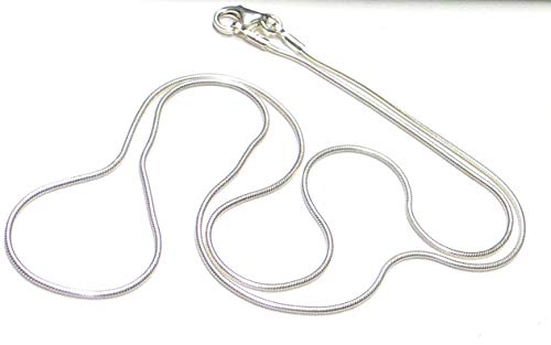 Halskette Silber, Schlangenkette 60cm, aus 925 Sterlingsilber gearbeitet, Durchmesser 1,0 mm Schmuckzubehör Halskette Silber, Schlangenkette 60cm, aus 925 Sterlingsilber gearbeitet, Durchmesser 1,0 mm Schmuckzubehör von Silberschmuck - BG