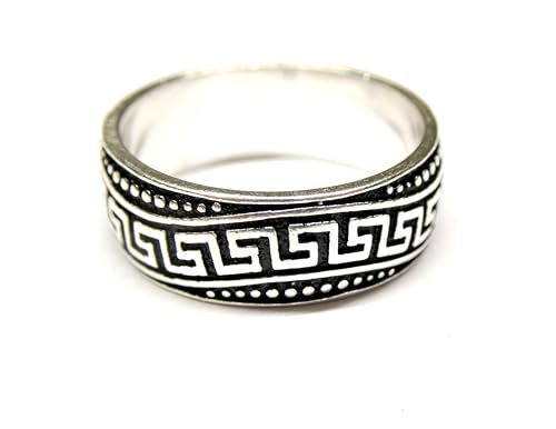 Herrenring, Bandring Silber mit Ornamenten, Gr.62, Sterlingsilber von Silberschmuck - BG