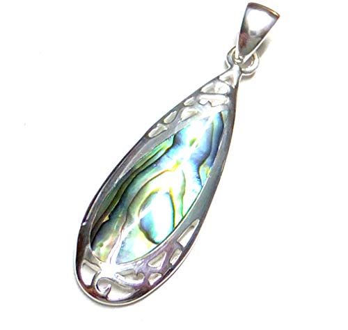 Kettenanhänger, Anhänger Silber, mit echter Abalone Muschel, aus Sterlingsilber gearbeitet, Geschenk, Schmuck Damen von Silberschmuck - BG