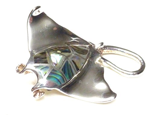 Kettenanhänger, Anhänger Silber Motiv " Rochen " Abalone Muschel, aus Sterlingsilber gearbeitet, Schmuck für Taucher, Unisex von Silberschmuck - BG