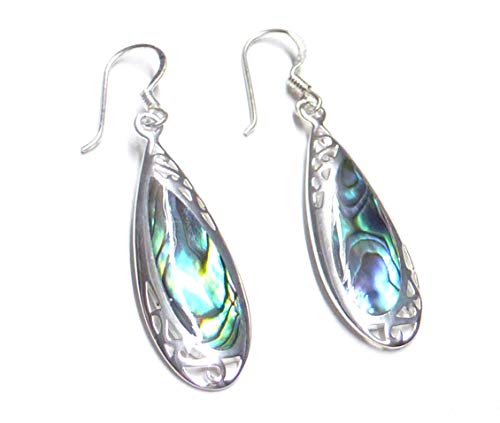 Ohrhänger Silber mit echter Abalone Muschel, aus Sterling Silber gearbeitet, Geschenk, Schmuck, Damen von Silberschmuck - BG