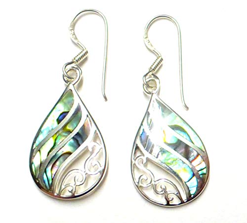 Ohrschmuck, Ohrhänger Silber mit Abalone Muschel, aus Sterlingsilber gearbeitet, Damen von Silberschmuck - BG