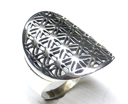 Ring Silber, Motiv Blume des Lebens, Gr. 57, Sterlingsilber, Schmuck für Frauen von Silberschmuck - BG