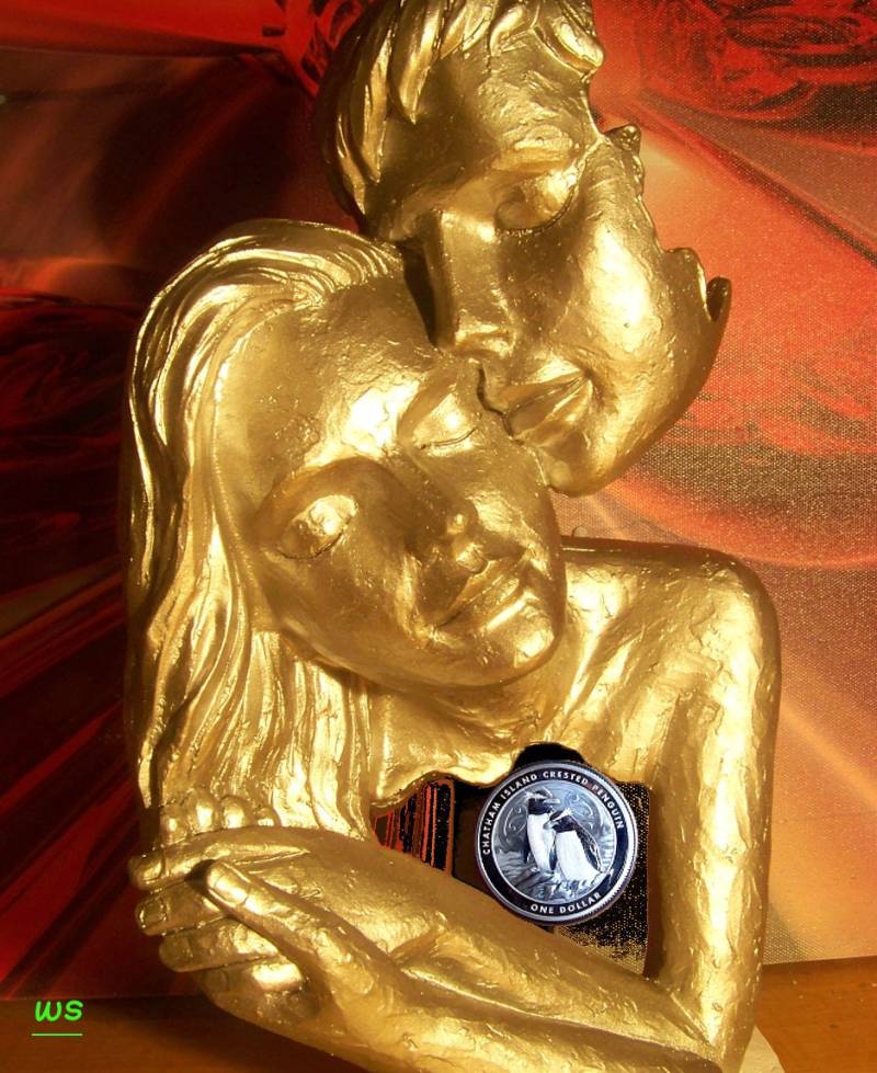 Schmuckanhänger, Schopfpinguin - Chatham Island Crested Penguin, 999.silber Auf Edelstahl von Silberstahl