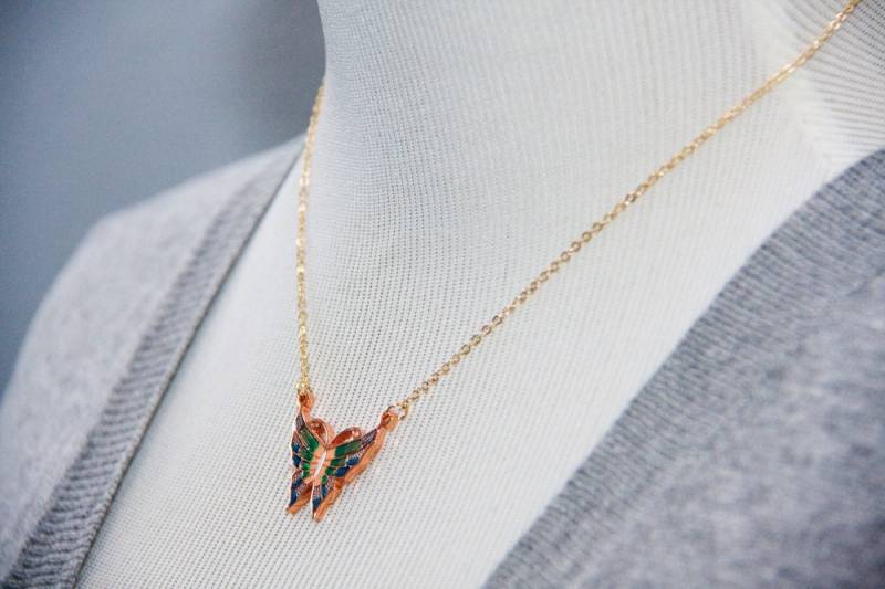 Emaille Schmetterling Halskette - Bunt Charm N286 von SilentRoses