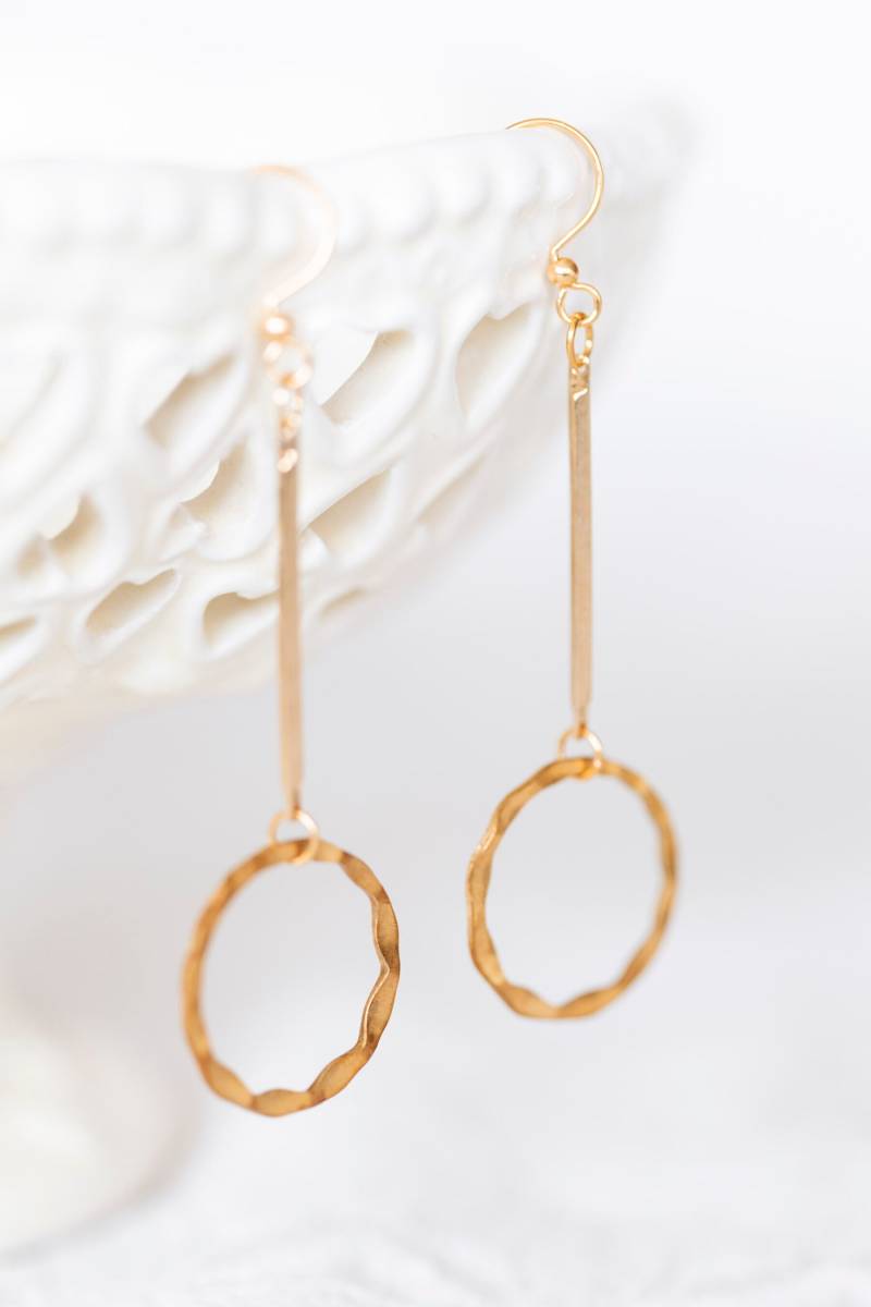 Lange Kreis Ohrringe Baumeln Einfache Jeden Tag Schmuck - E364 von SilentRoses