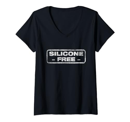 Damen Silikonfreie, lustige Neuheit T-Shirt mit V-Ausschnitt von Silicone Free Novelty Designs