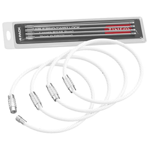 Silipac Großer Schlüsselanhänger Kabel Draht Auto Schlaufe strapazierfähiger Schlüsselbund Schlüsselanhänger Kabelring Etikettenhalter robuste Bindung Karabinerringe Halter Edelstahl langlebige von Silipac