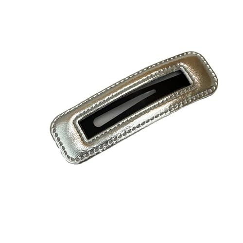 Silk Aura 5 Stück Haarspangen Silber Leder, Y2K Haarschmuck für Mädchen & Frauen, Retro Women Silver Leather Hair Clip, Rutschfeste Haarclips Set für Aufführung, Alltag & Party (Verschiedene Formen) von Silk Aura