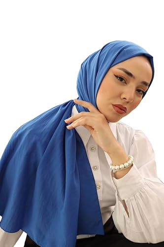 Silk Home – Schal, Kopfbedeckung, Hijab, Kopftuch - perfekt für den Alltag (azurblau) von Silk Home