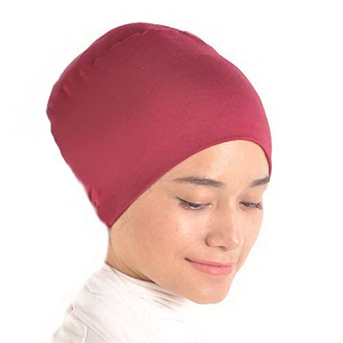 Silk Story Handgefertigter Hijab Volumizer Cap Turban unter Schal Motorhaube Schal Chemo Haar Kopfabdeckung Baumwolle - Rot - Einheitsgröße von Silk Story