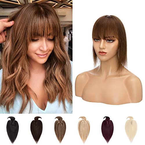 35cm Topper Extensions Echthaar Haarteile Echthaar Clip in Extensions Echthaar Glatt Toupet Haarverdickung Haarverlängerung für Frauen 7A Remy Haare 7x13cm Base 44g 04# Mittelbraun 35cm Topper Extensions Echthaar Haarteile Echthaar Clip in Extensions Echthaar Glatt Toupet Haarverdickung Haarverlängerung für Frauen 7A Remy Haare 7x13cm Base 44g 04# Mittelbraun von Silk-co