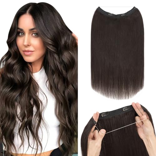 Extensions Echthaar mit transparenter Schnur, Silk-co Wire in Extensions Naturschwarz 60g, Secrets Hair Extensions, Haar Extensions Haarverlängerung für Frauen 35cm #1B Extensions Echthaar mit transparenter Schnur, Silk-co Wire in Extensions Naturschwarz 60g, Secrets Hair Extensions, Haar Extensions Haarverlängerung für Frauen 35cm #1B von Silk-co