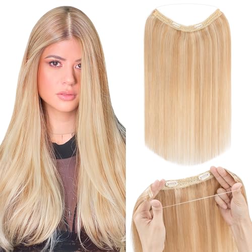 Extensions Echthaar mit Gummiband, Silk-co Wire in Extensions Aschblond Highlights Bleichblond 60g, Secrets Hair Extensions, Haar Extensions Haarverlängerung für Frauen 40cm #18P613 Extensions Echthaar mit Gummiband, Silk-co Wire in Extensions Aschblond Highlights Bleichblond 60g, Secrets Hair Extensions, Haar Extensions Haarverlängerung für Frauen 40cm #18P613 von Silk-co