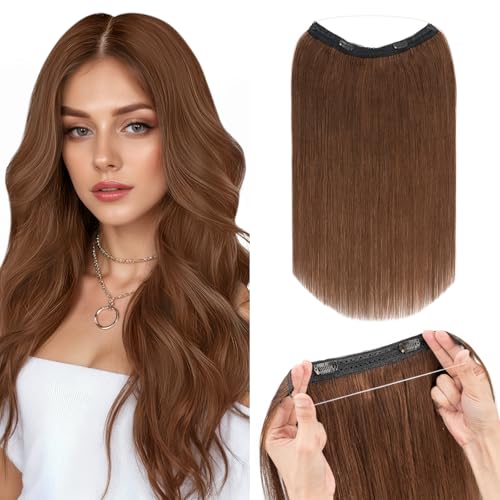 Extensions Echthaar mit transparenter Schnur, Silk-co Wire in ExtensionsMittelbraun 60g, Secrets Hair Extensions, Unsichtbarem Haar Extensions Haarverlängerung für Frauen 40cm #04 Extensions Echthaar mit transparenter Schnur, Silk-co Wire in ExtensionsMittelbraun 60g, Secrets Hair Extensions, Unsichtbarem Haar Extensions Haarverlängerung für Frauen 40cm #04 von Silk-co